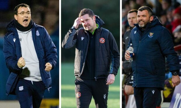 Will Callum Davidson, Liam Fox and Gary Bowyer all have a happy Christmas? Images: SNS.