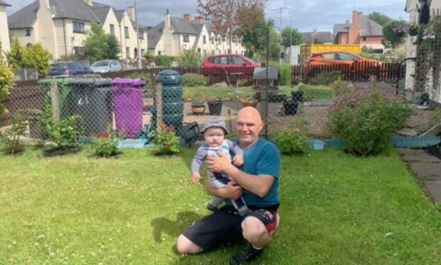 Arbroath dad Sergejs and his son Michael.