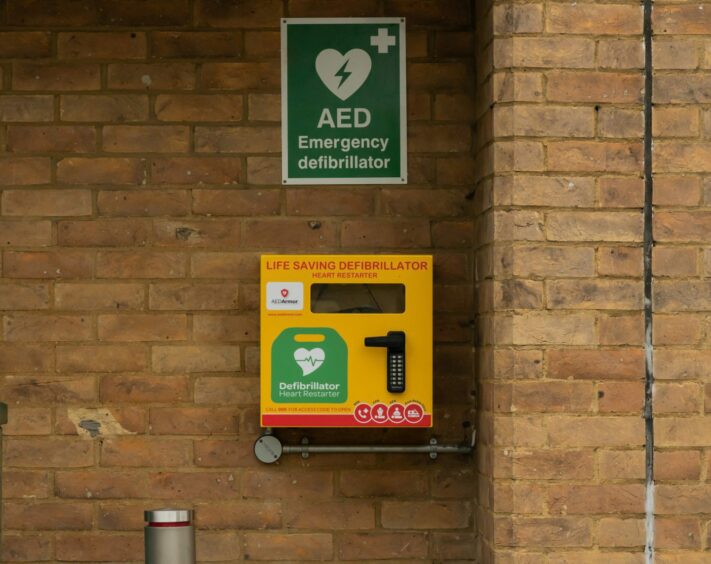 Defibrillator saves man's life at Menzieshill.