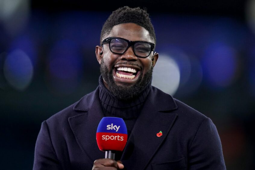 Micah Richards, on BBC duty at the World Cup
