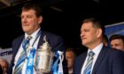 Tommy Wright and Steve Brown after St Johnstone's Scottish Cup triumph in 2014. Image: SNS.