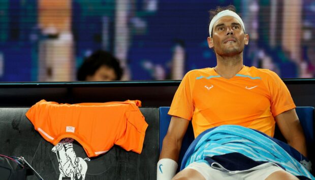 Rafa Nadal was in agony in Australia. Image: Shutterstock.