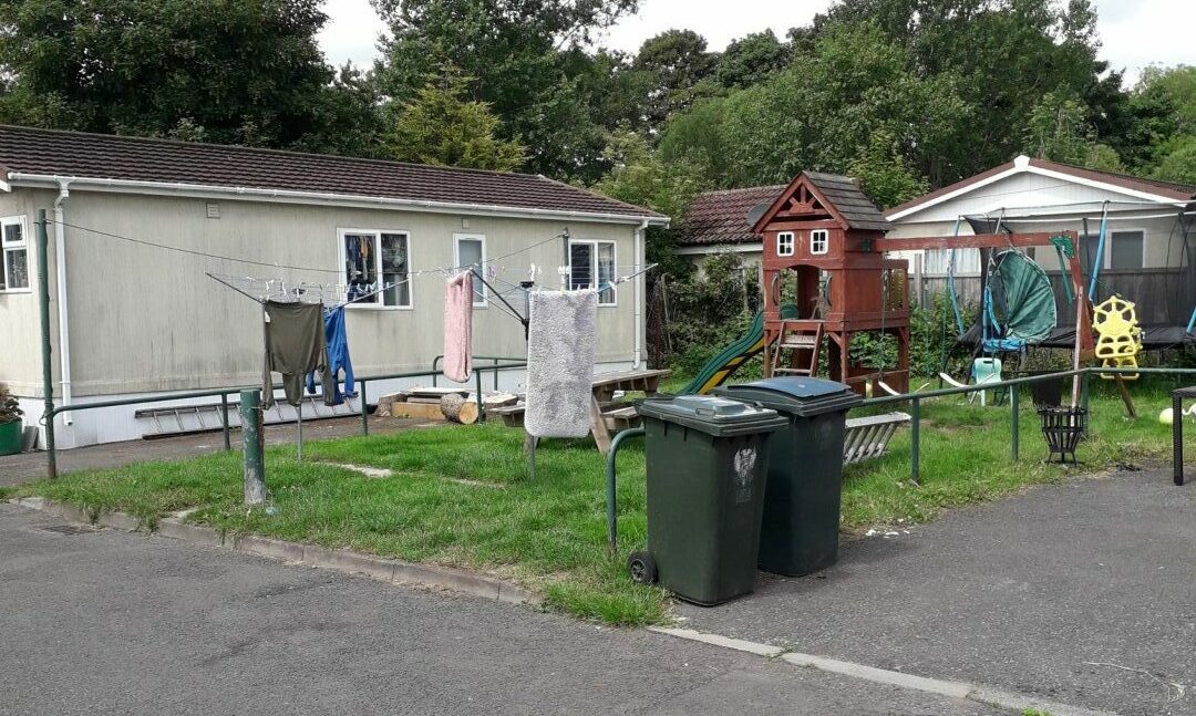 Chalets at Double Dykes Gypsy Traveller site at Ruthvenvield near Perth