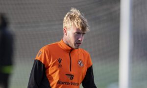 Kieran Freeman in Dundee United training
