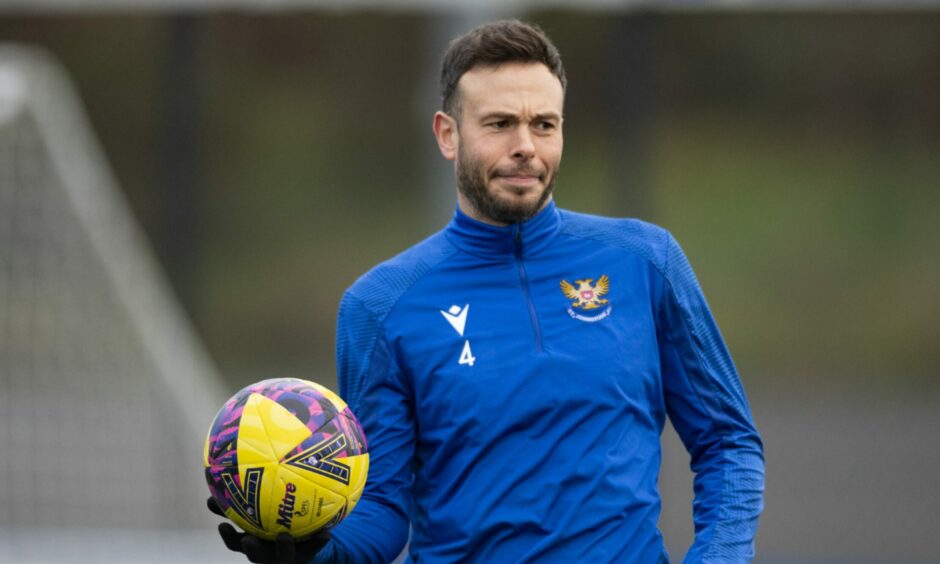 Andy Considine during a St Johnstone training session. Image: SNS.