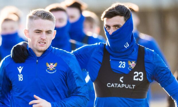 Cammy MacPherson and Graham Carey are two of St Johnstone's ball players. Image: SNS.