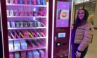 Meggi Lashes owner Meggi Morgan with the new Dundee vending machine. Image: Meggi Lashes.