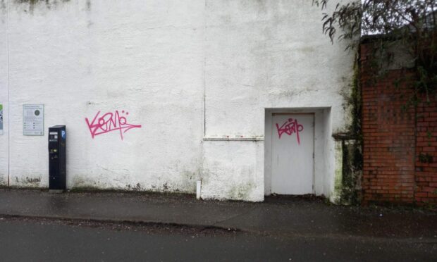 Some of the graffiti around Perth city centre. Image: Police Scotland