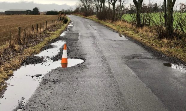 Drivers regularly complain about potholes on Angus roads. Image: Supplied