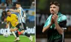 Aziz Behich and Messi, left, and James Stokes, right. Image: SNS / Shutterstock / DCT