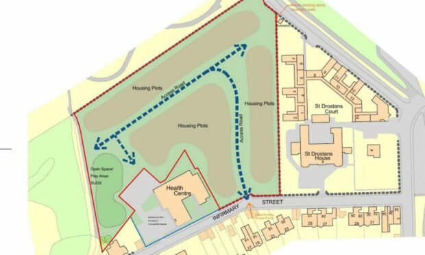 A draft design of how new housing might sit on the Brechin Infirmary site. Image: NHS Tayside