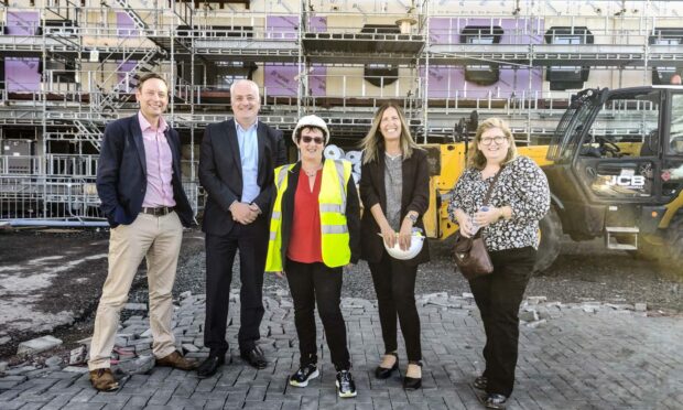 Members of the Net Zero Committee Liam Kerr MSP and Mark Ruskell MSP meet Hillcrest Homes chief executive Angela Linton and her deputy Fiona Morrison.