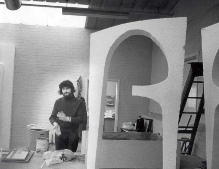 David in his workshop during the 1970s.