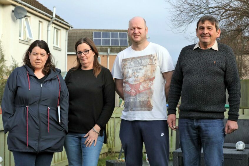 Lisa Lynch, Mandy Cutts ,James Wilcox &amp; Benny Maxfield on the estate. 