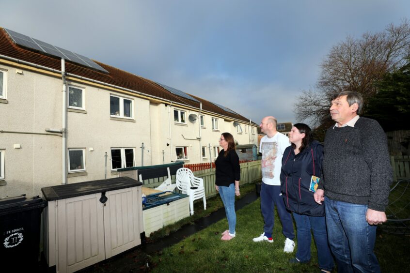 Lisa Lynch, Benny Maxfield, Mandy Cutts and James Wilcox are frustrated about their faulty solar panels.