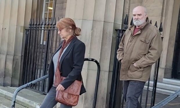 Graeme Dewar and Sally Hamilton leave court.