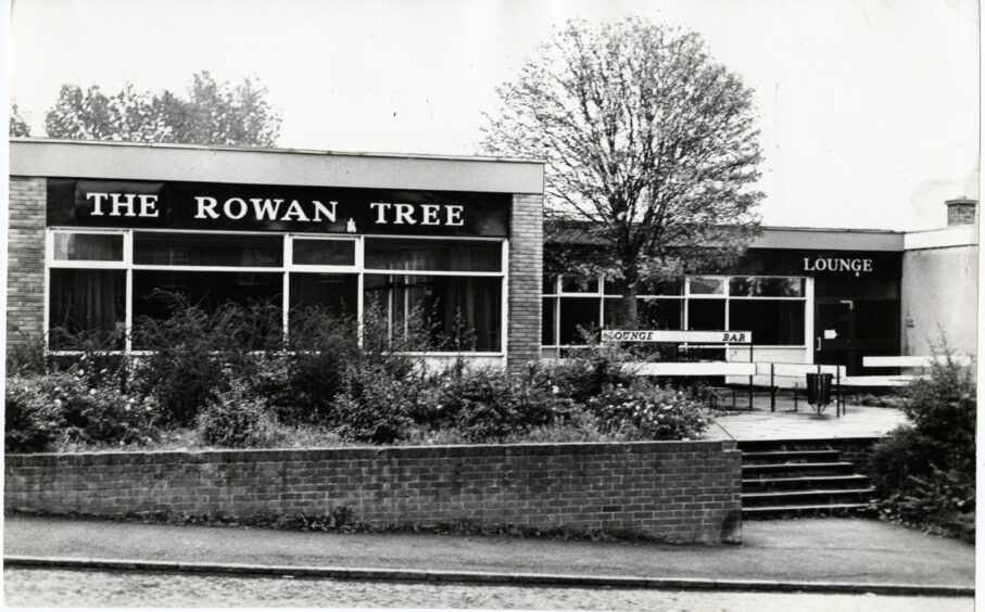 Black and white photo of Rowan Tree bar in Dundee.