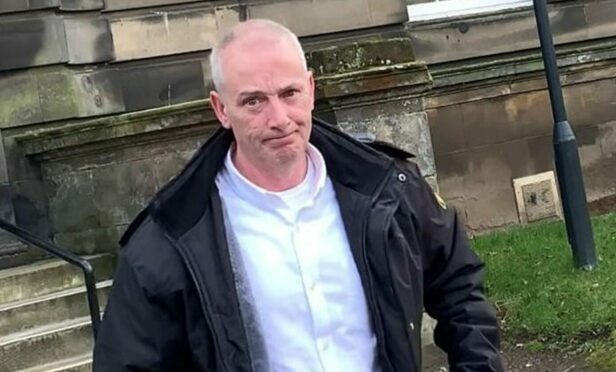 James French leaves Kirkcaldy Sheriff Court.