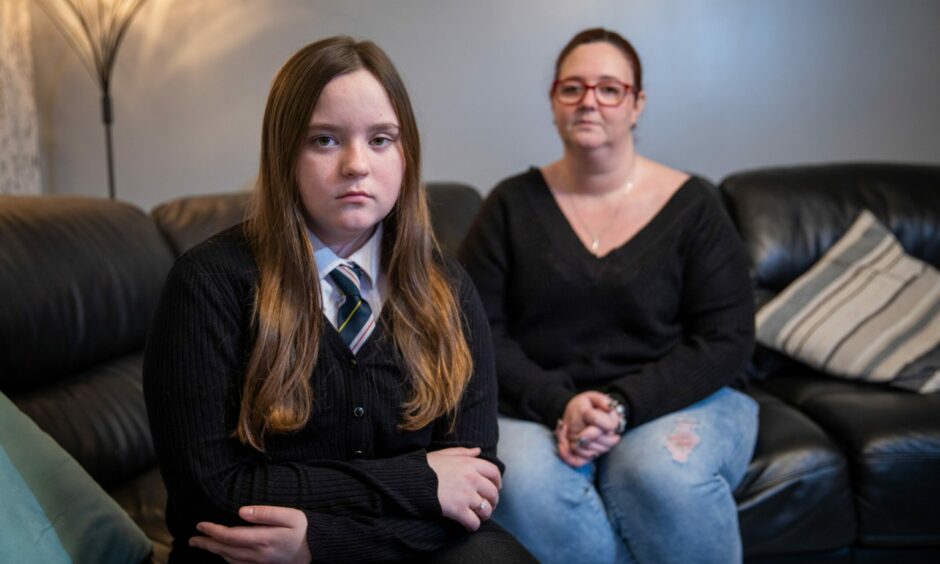 schoolgirl Kaylynn Donald, 12, with her mother Vicky.