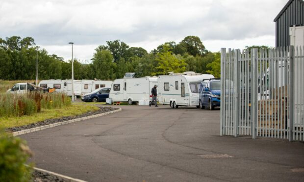 A Traveller camp at the location of the proposed stopover site in North Muirton in 2020. Image: Kim Cessford/DC Thomson