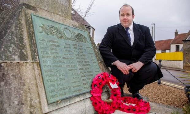 Kieran Allan is campaigning to get his great uncle's name added to the Freuchie war memorial. Image: Kenny Smith/DC Thomson