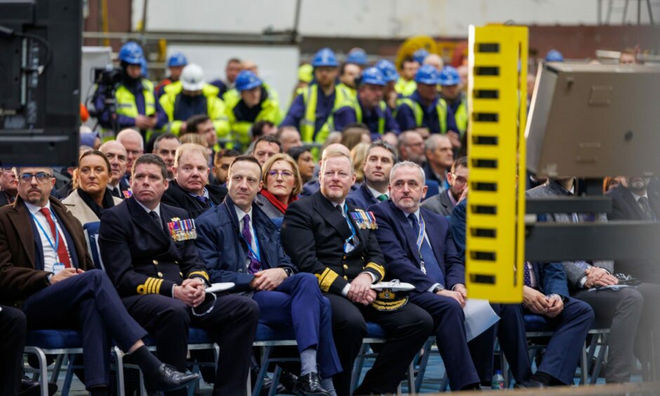 Guests at the steel cutting ceremony at Rosyth