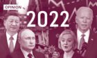 graphic showing key players from 2022 including Vladimir Putin, Xi Jinping, Liz Truss and Joe Biden.