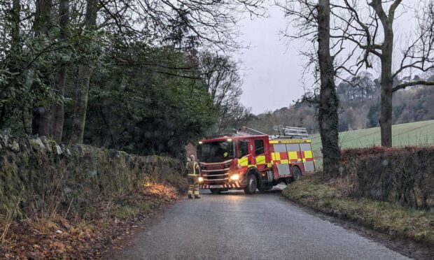 A fire engine near Rossie Priory