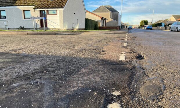 Cold weather makes potholes worse. Will the incoming cold snap increase the risk? Image: Joanna  Bremner/DC Thomson