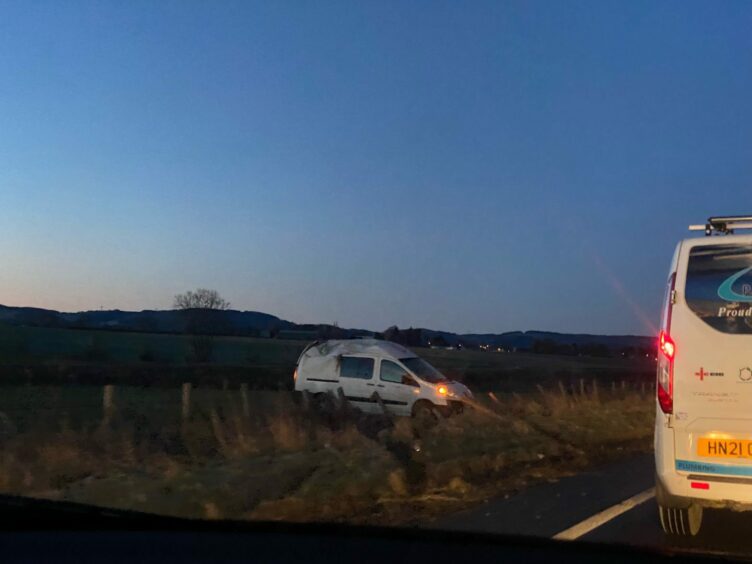 One of the vehicles involved in the A90 crash.