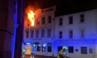 Flames at the New County Hotel in Perth.