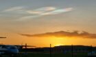 The nacreous clouds above Dundee airport. Image: Tracy Morrill/Instagram