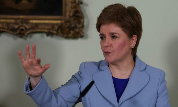 First Minister Nicola Sturgeon is expected to hold a media briefing on Monday. Image: PA.