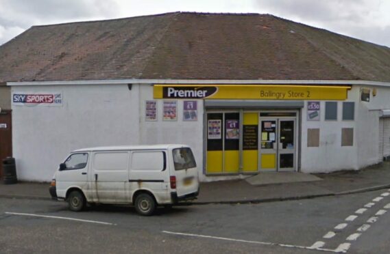 The shocking assault was caught on CCTV in the Premier store in Ballingry. Image: Google.