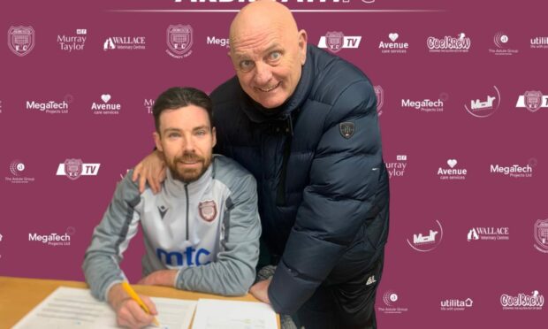 Ryan Dow has signed for Arbroath on an 18-month deal. Image: Arbroath FC