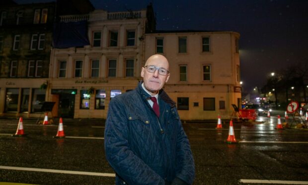 Deputy First Minister John Swinney visited the hotel in the aftermath of the fire. Image: Steve MacDougall / DC Thomson