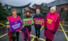 Primary schools in Perthshire, including Dunning Primary, were on the picket line as part of a national strike. Image: Steve MacDougall / DC Thomson.