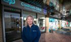 Bernadette outside the new clinic at Cadham Pharmacy in Glenrothes