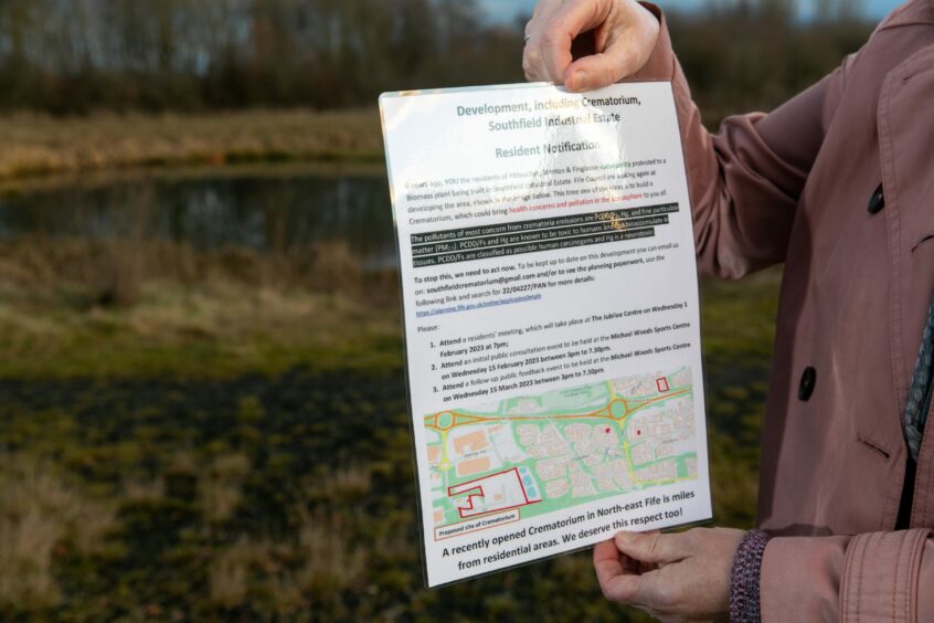 A copy of the Glenrothes crematorium plan sent to neighbours.