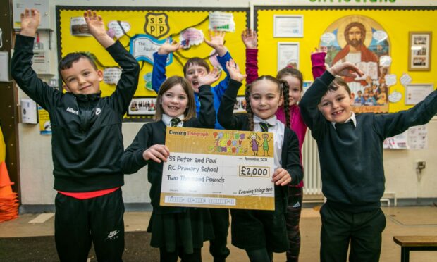 Callen, Callum, Hannah, Caoimhe, Rudy and Luca were delighted Ss Peter and Paul Primary School won £2,000 in our first Pounds for Primaries.