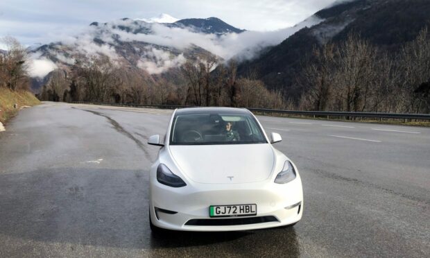 The Tesla Model Y at home in the French Alps. Image: Jack McKeown