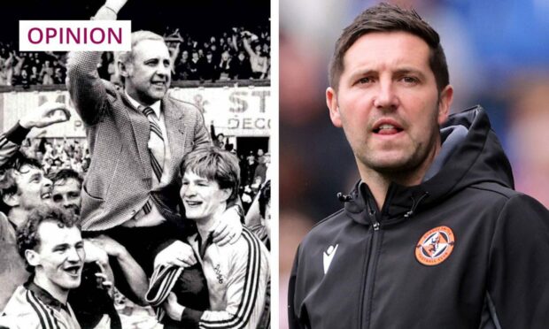 Dundee United managers Jim McLean/Liam Fox.