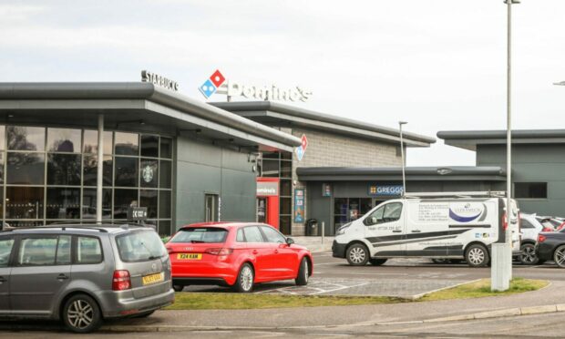 The Starbucks and Domino's outlets at Dunsinane Industrial Estate in Dundee. Image: Mhairi Edwards/DC Thomson