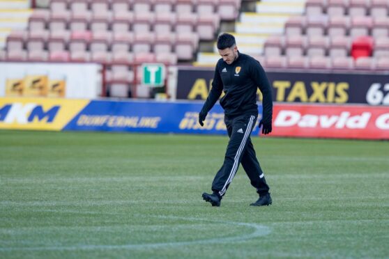 A pitch inspection took place at East End Park. Image: Craig Brown.