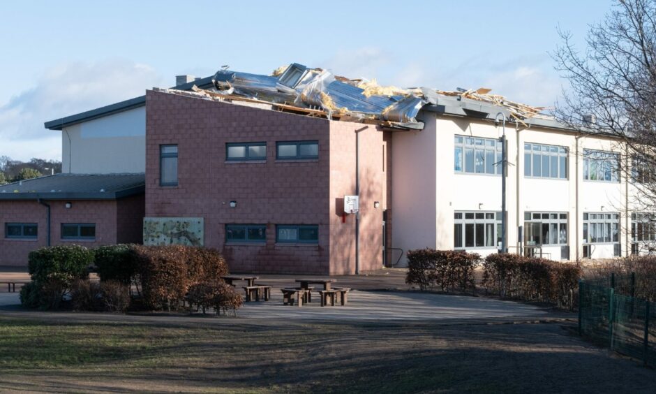 Burnside Primary School roof damage in Carnoustie