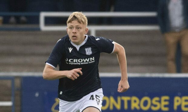 Luke Graham is on loan at Montrose from Dundee. Image: SNS.