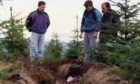 Nealle's family pay their respects in February 1993 following the discovery of the body. Image: DC Thomson.