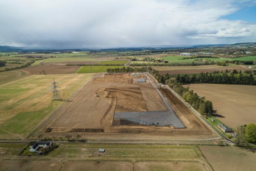 The site of the Alyth substation before construction got under way.