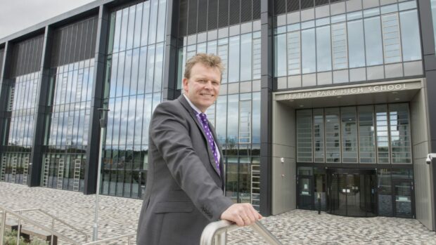 Bertha Park High head teacher Stuart Clyde standing outside the school