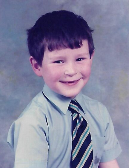 A school photo of Danny Leech, who died in a crash in Dundee in 1989